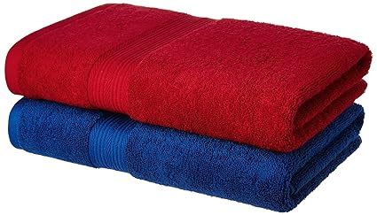 Amazon Brand - Solimo 100% Cotton 2 Piece Bath Towel Set, 500 GSM (Iris ...