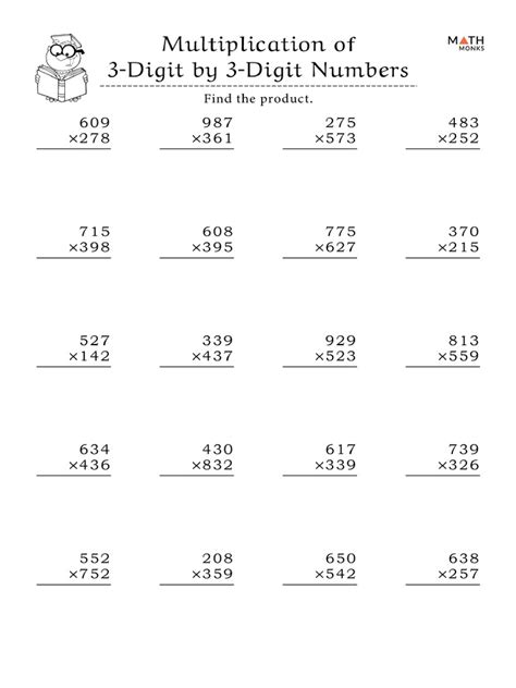 Image result for 3 Digit Multiplication Worksheets