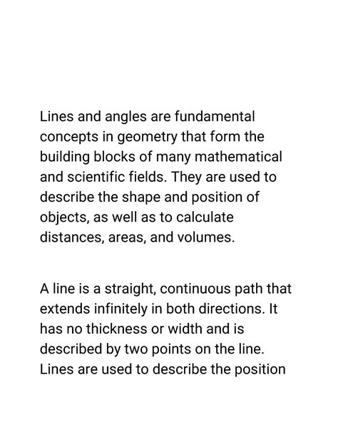 Lines and angle - Beth and I have - Lines and angles are fundamental ...