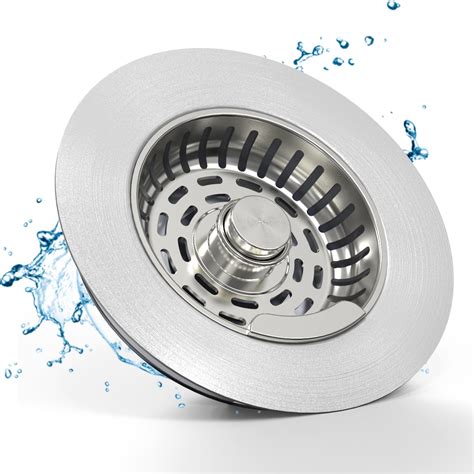 Kitchen Sink Drain Strainer, Flexible Sink Strainer with Stopper, 304 ...