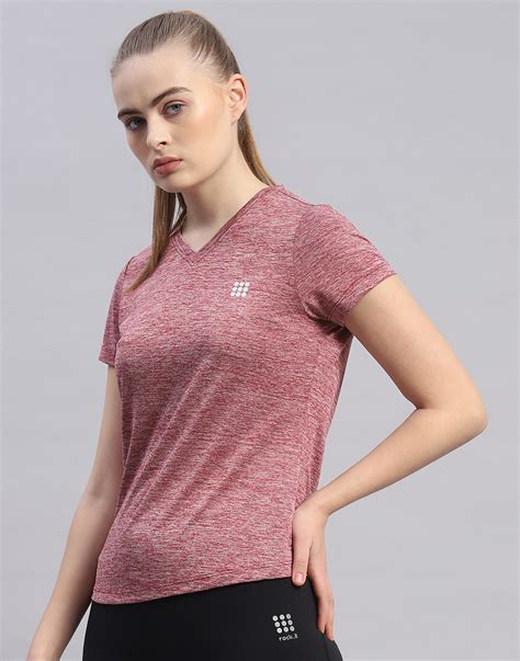 Buy Women Maroon Solid V Neck Half Sleeve Top Online in India - Rock.it ...