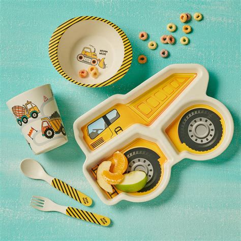Buy Wonderland Juven Printed Bamboo Fibre Kids Dinner Set - 5Pcs from ...
