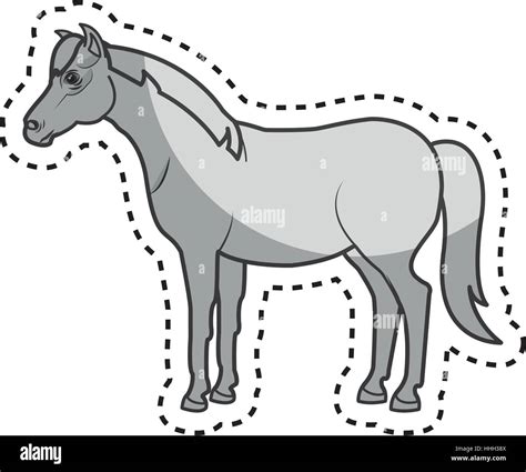 horse animal farm in the field vector illustration design Stock Vector ...