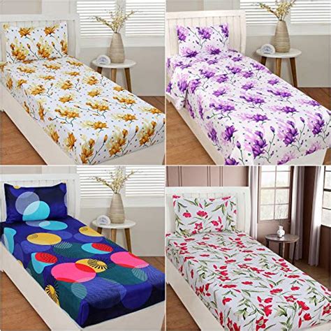 Buy VAS COLLECTION 200 GSM Glace Cotton Combo Pack of 4 Single Printed ...
