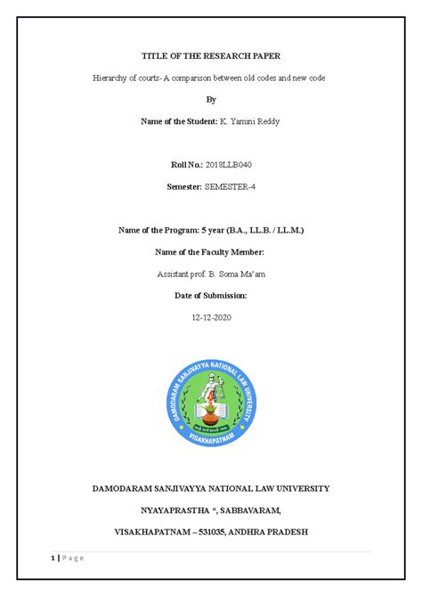 2018 040 crpc research paper - TITLE OF THE RESEARCH PAPER Hierarchy of ...