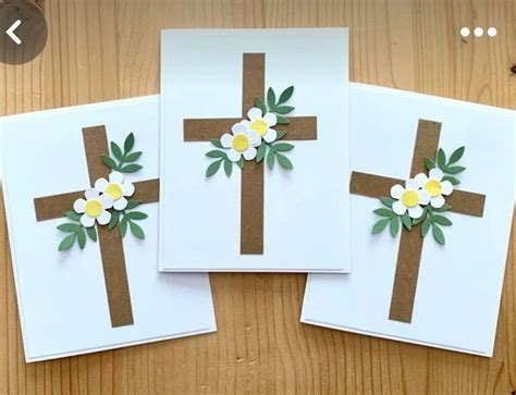 Handmade Christian Easter Cards with Paper Flowers