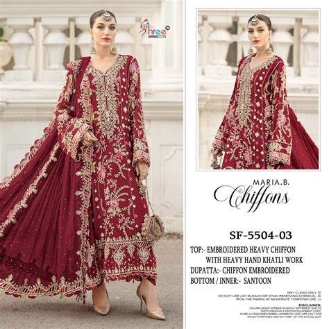 Shree Sf 5504 New Colours Chiffon With Embroidery Pakistani Salwar Kameez