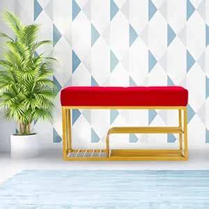 FURNI STUDIO Shoe Storage Bench Organizer | Modern Upholstered Ottoman ...
