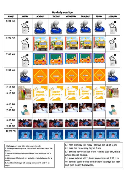 Image result for My Daily Routine Example