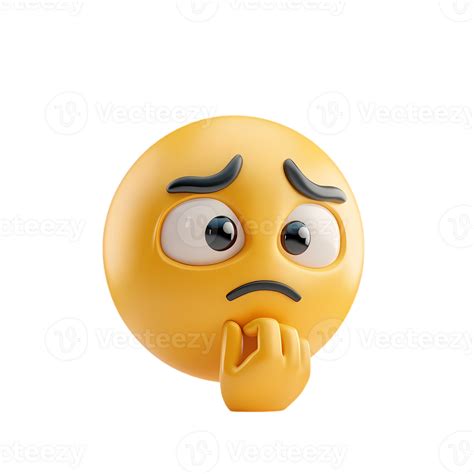 3D Emoji Depicting Nervousness and Worry 46803072 PNG