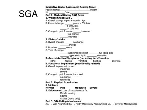 PPT - Subjective Global Assessment Scoring Tool for Pediatric ...