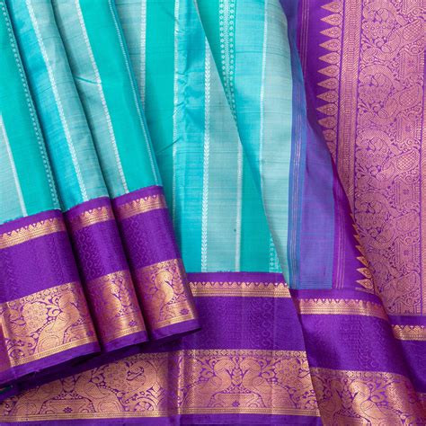 Blue And Violet Kanchipuram Silk Saree For Festive Wear PV NYC 1528 ...