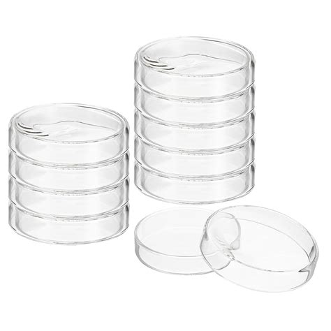 PATIKIL 75mm High Borosilicate Glass Petri Dishes with Lids, 10 Pack ...