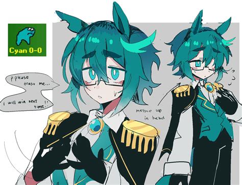 cyan (horse race tests) drawn by mangolord | Danbooru