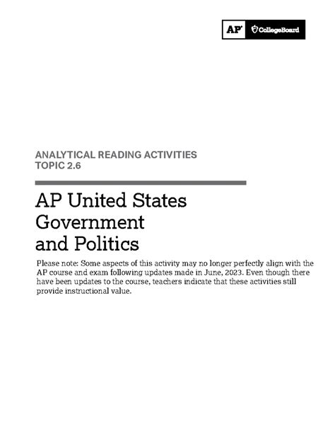 AP Gov - Unit 2 Study Guide: Branches of Government Overview - Studocu