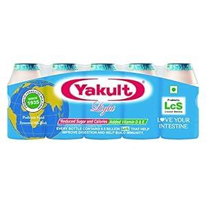 Yakult Light Probiotic Drink, Light Bottle, 5 X 65 ml : Amazon.in ...