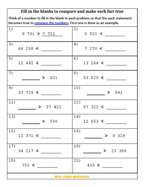 Image result for Comparing Numbers 3rd Grade