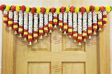 Buy S2S Artificial Genda & Mogra Flowers I Heavy Door Hanging Toran I ...