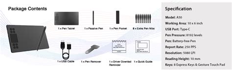 Amazon.in: Buy VEIKK A50 Graphic Drawing Tablet 10x6 inch Pen Tablet ...