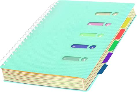 Amazon.com : 5 Subject Notebook 8.5 x 11 Large Spiral Notebook with ...