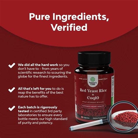 Red Yeast Rice with CoQ10 Supplement 1200mg - Heart Health & Cholesterol Support - Citrinin-Free ...