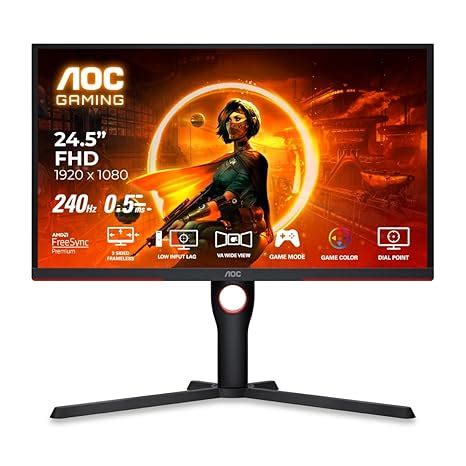 AOC 25G3ZM/BK 24.5" FHD Gaming Monitor, 240Hz Refresh Rate, 1ms GTG ...
