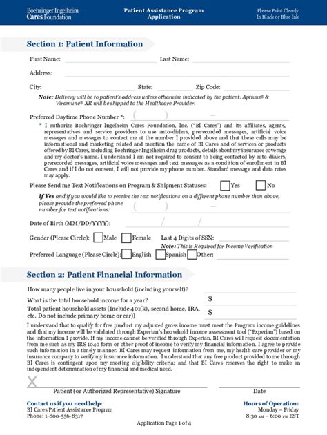2022-2026 Form Boehringer Ingelheim Cares Foundation Patient Assistance ...