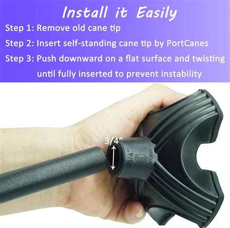 Buy PortCanes Cane Tips 100% Natural Rubber Replacement Walking Cane ...