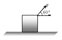 A child pulls a box with a force of 200 N at an angle of `60^(@)` above ...