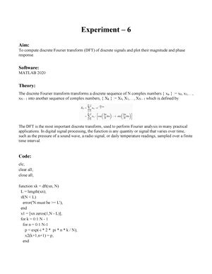 Advance Digital Signal Processing - Studocu