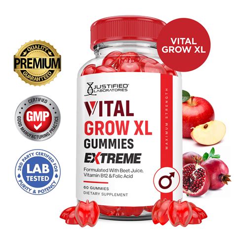 (2 Pack) Vital Grow XL Extreme 2000MG Performance Gummies Advanced ...