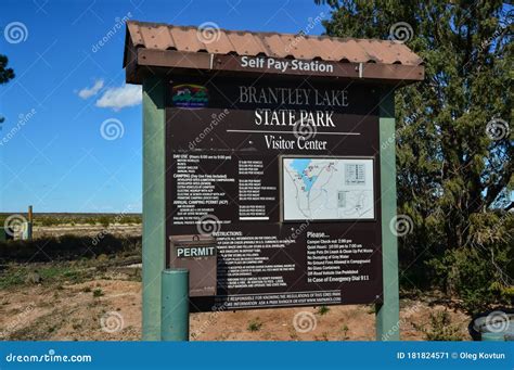 NEW MEXICO, USA - NOVEMBER 21, 2019: Information Sign in Brantley Lake ...
