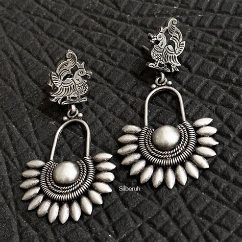 Mor Pankh Silver Earring – SILBERUH