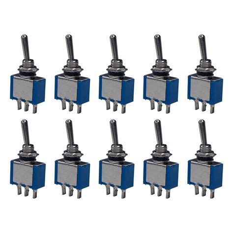 Electronic Spices 10pcs SPDT Mini Toggle Switch 3-Pin 2 Position ON/ON ...