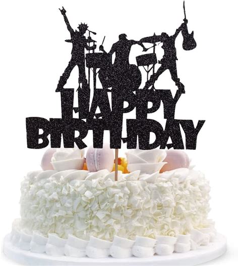 Buy Music Cake Topper Happy Birthday Sign Musical Notes Player Cake ...