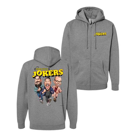 Cartoon Grey Zip Up Hoodie – Impractical Jokers Store