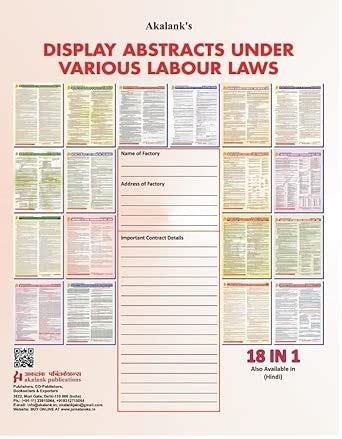 Buy Labour Laws Charts All in One Set of 18 A3 Size Spiral Binding ...