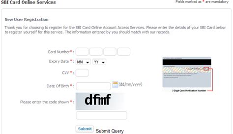 Registration For SBI Card Online Services - VSolution