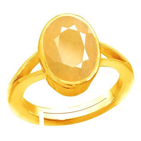 Rama & Mool Chand Trading 10.25 ratti Natural Yellow Sapphire asthdhatu ...