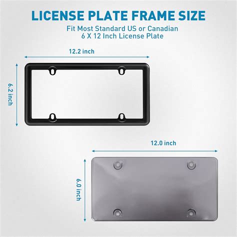 Buy 2 Pack Car Clear Smoked License Plate Covers Frames Shield Combo ...