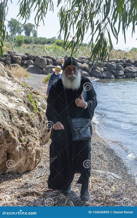 Coptic Monks At The Church In Tabgha Beside Sea Of Galilee Editorial ...