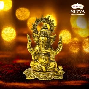 Shubhkart Nitya Chaturbhuja Shree Ganesha Murti With Mushak Vahan ...