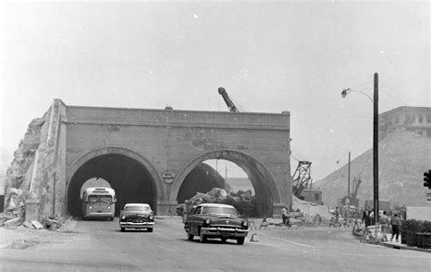 Hill Street Tunnels at 1st Street, Los Angeles during the removal of ...
