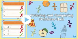 Comparing and Ordering Fractions - Maths PowerPoint for Kids