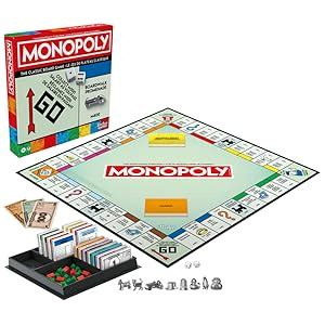 Buy Monopoly Board Game | Classic Game with Storage Tray and Larger ...