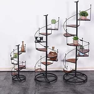APEROL DESIGN Iron and Wooden Spiral Stair Shape Flower Pot/Planter ...