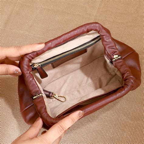 Indianshelf Leather Cherry Red Sleek Minimalist Handcrafted Clutch