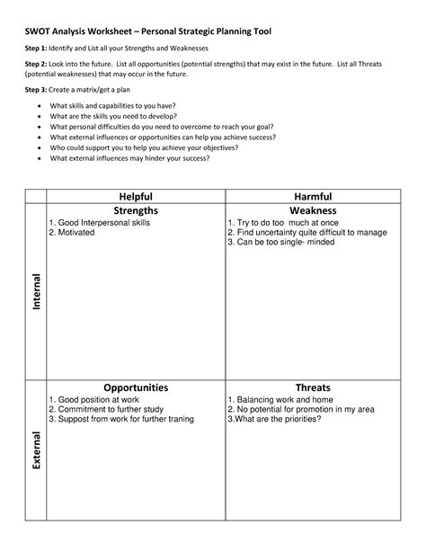 Image result for Free SWOT Analysis Template Worksheet