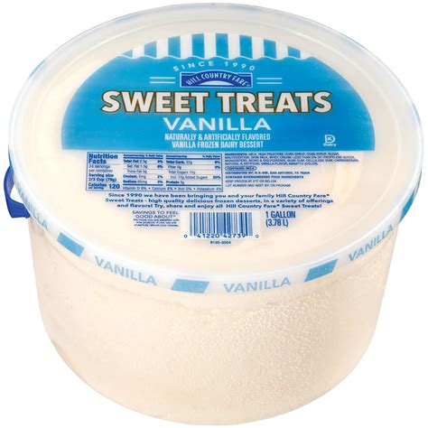 Hill Country Fare Sweet Treats Vanilla Frozen Dairy Dessert, 1 gal ...