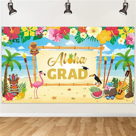 Amazon.com : MALLMALL6 XtraLarge Hawaii Tropical Luau Graduation Party ...
